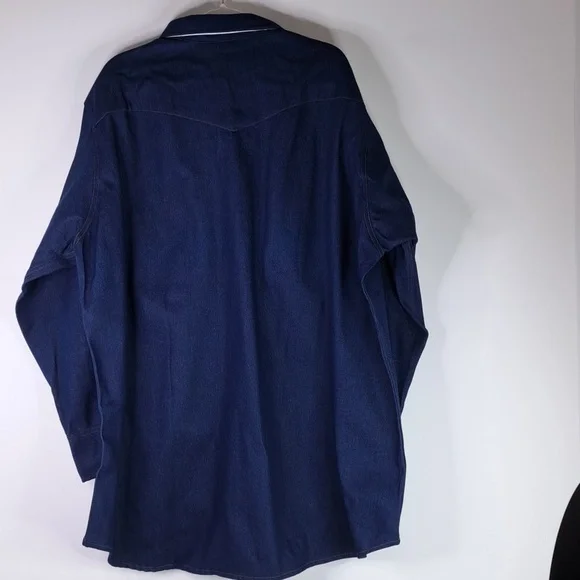 Carhartt Vintage Western Denim Pearl Snap Shirt Size 20x36 🇺🇸(3XL-4XL) - Picture 7 of 11